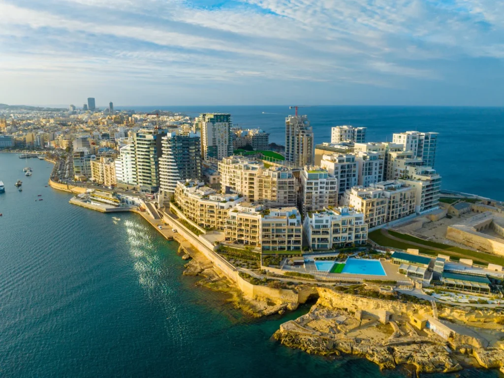 Aerial view of Sliema city, Malta