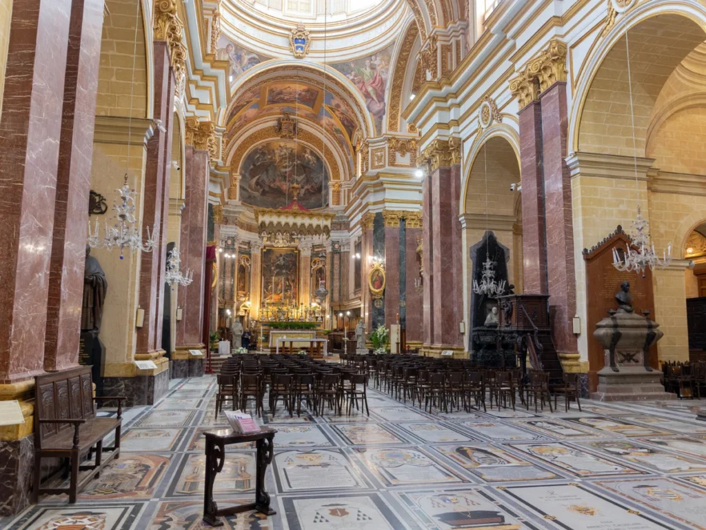 Incredible Interior of St. Paul's cathedral, Mdina (Malta