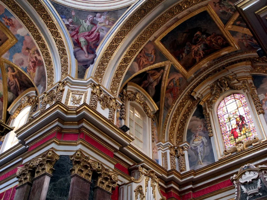 Ornate Ceiling of St. John's Cathedral in Valetta, Malta